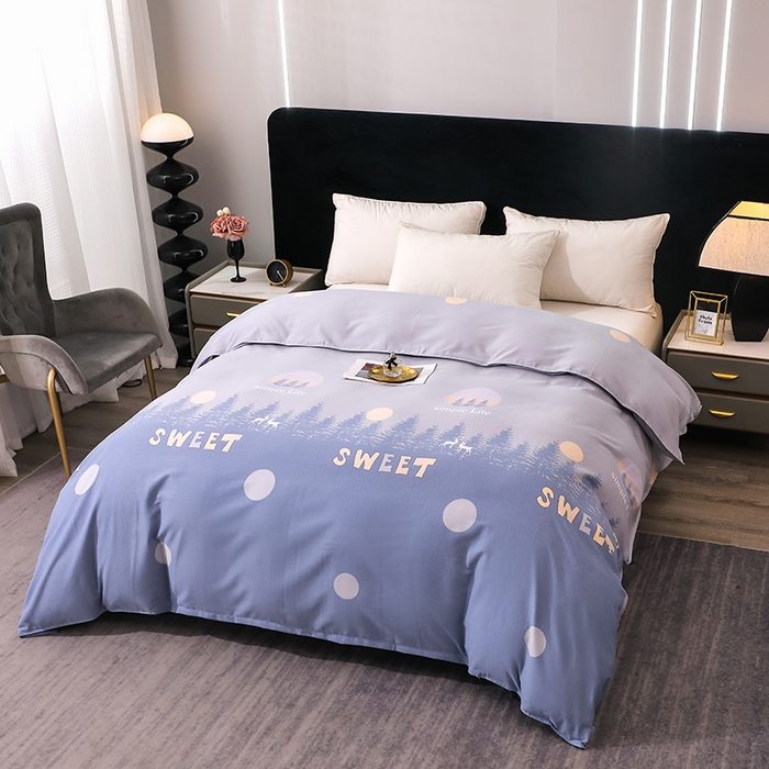 91家纺网 家纺一手货源 找家纺 馨雅家纺 2025新款全棉纯棉磨毛系列四件套 林深见鹿-灰