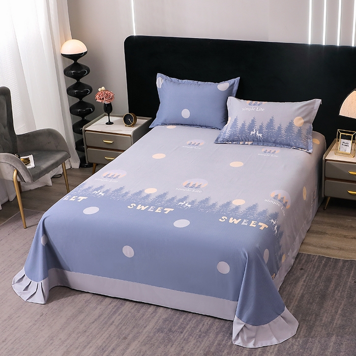 91家纺网 家纺一手货源 找家纺 馨雅家纺 2025新款全棉纯棉磨毛系列四件套 林深见鹿-灰