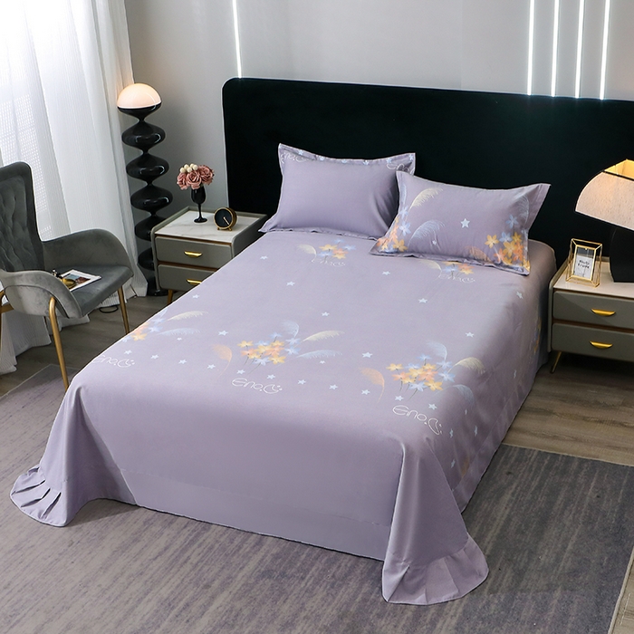 91家纺网 家纺一手货源 找家纺 馨雅家纺 2025新款全棉纯棉磨毛系列四件套 芦花-灰