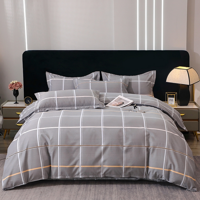 馨雅家纺 2025新款全棉纯棉磨毛系列四件套 摩卡-灰