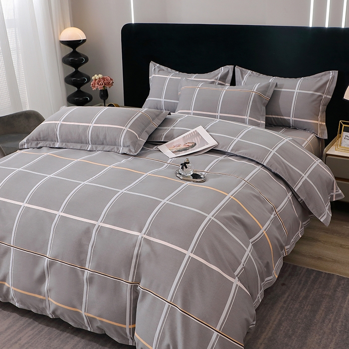 91家纺网 家纺一手货源 找家纺 馨雅家纺 2025新款全棉纯棉磨毛系列四件套 摩卡-灰