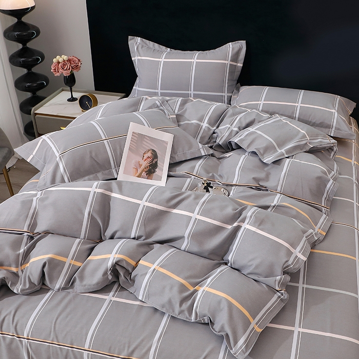 91家纺网 家纺一手货源 找家纺 馨雅家纺 2025新款全棉纯棉磨毛系列四件套 摩卡-灰