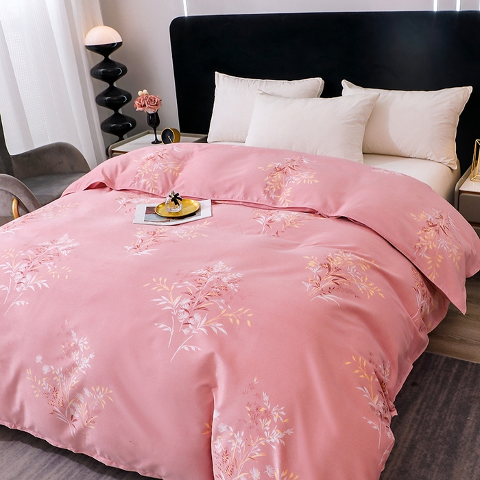 91家纺网 家纺一手货源 找家纺 馨雅家纺 2025新款全棉纯棉磨毛系列四件套 抒情花季-粉