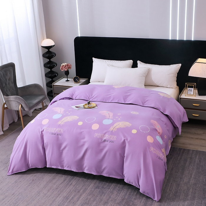 91家纺网 家纺一手货源 找家纺 馨雅家纺 2025新款全棉纯棉磨毛系列四件套 羽织梦-紫