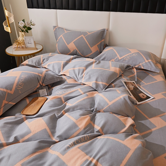 91家纺网 家纺一手货源 找家纺 馨雅家纺 2025新款全棉纯棉磨毛系列四件套 艾琳格-咖