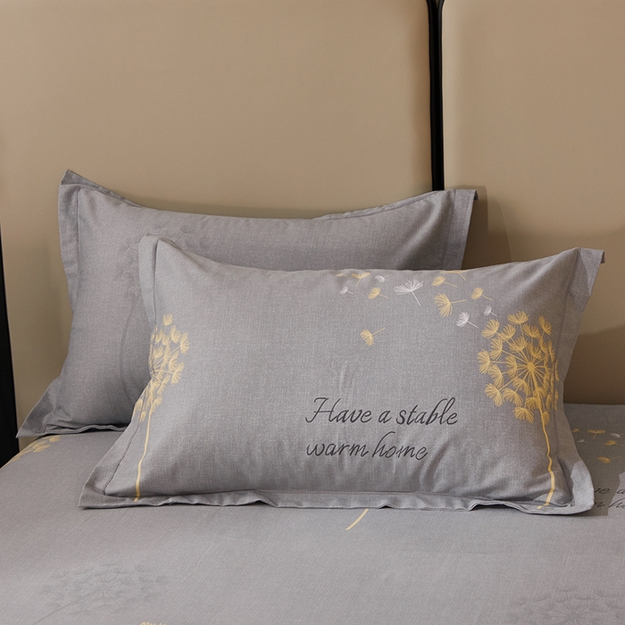 91家纺网 家纺一手货源 找家纺 馨雅家纺 2025新款全棉纯棉磨毛系列四件套 爱丽丝-灰