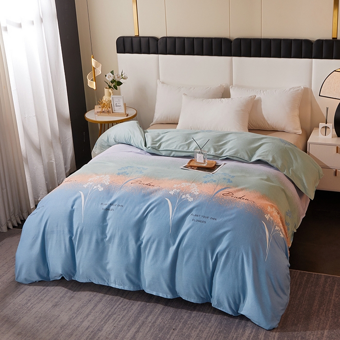 91家纺网 家纺一手货源 找家纺 馨雅家纺 2025新款全棉纯棉磨毛系列四件套 粒粒-蓝