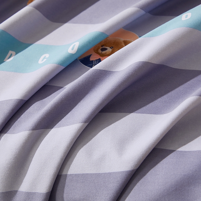 91家纺网 家纺一手货源 找家纺 馨雅家纺 2025新款全棉纯棉磨毛系列四件套 托尼小熊-蓝