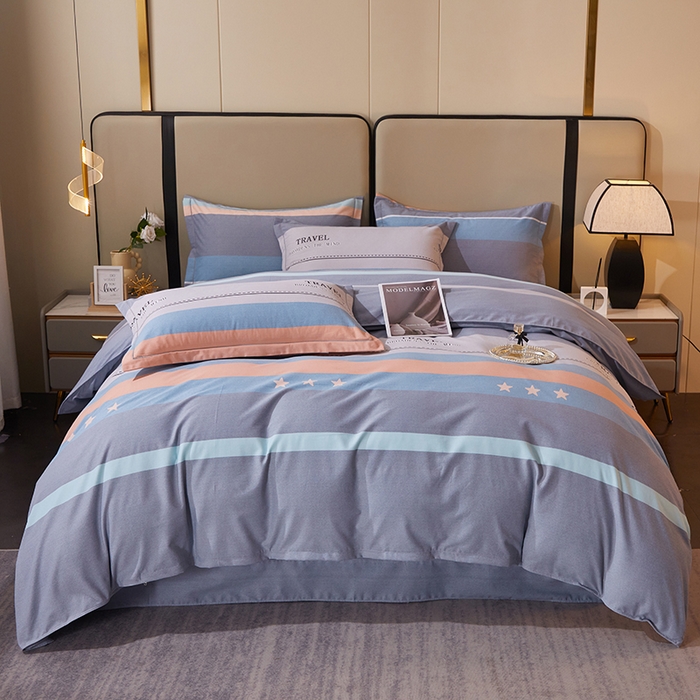 91家纺网 家纺一手货源 找家纺 馨雅家纺 2025新款全棉纯棉磨毛系列四件套 旅行者-灰