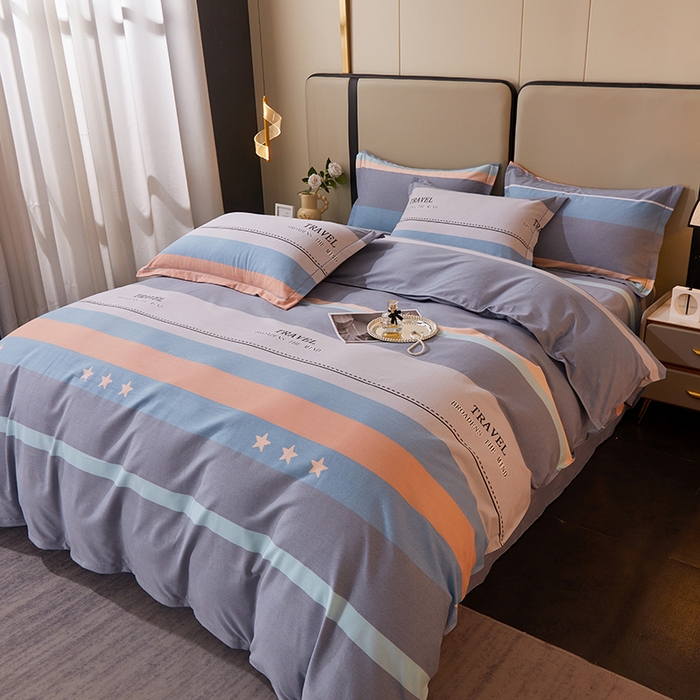 91家纺网 家纺一手货源 找家纺 馨雅家纺 2025新款全棉纯棉磨毛系列四件套 旅行者-灰