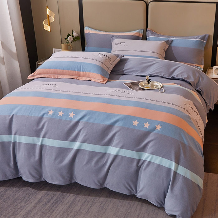 91家纺网 家纺一手货源 找家纺 馨雅家纺 2025新款全棉纯棉磨毛系列四件套 旅行者-灰