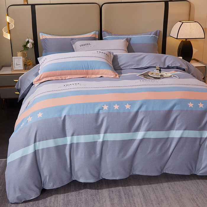 91家纺网 家纺一手货源 找家纺 馨雅家纺 2025新款全棉纯棉磨毛系列四件套 旅行者-灰