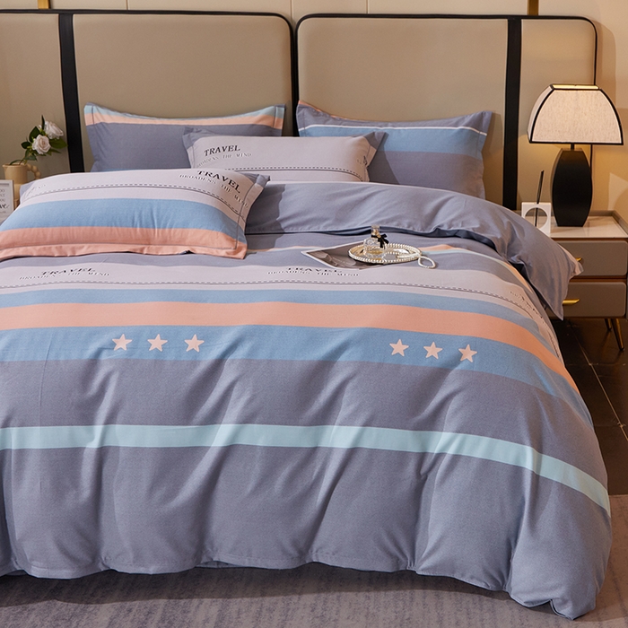 91家纺网 家纺一手货源 找家纺 馨雅家纺 2025新款全棉纯棉磨毛系列四件套 旅行者-灰