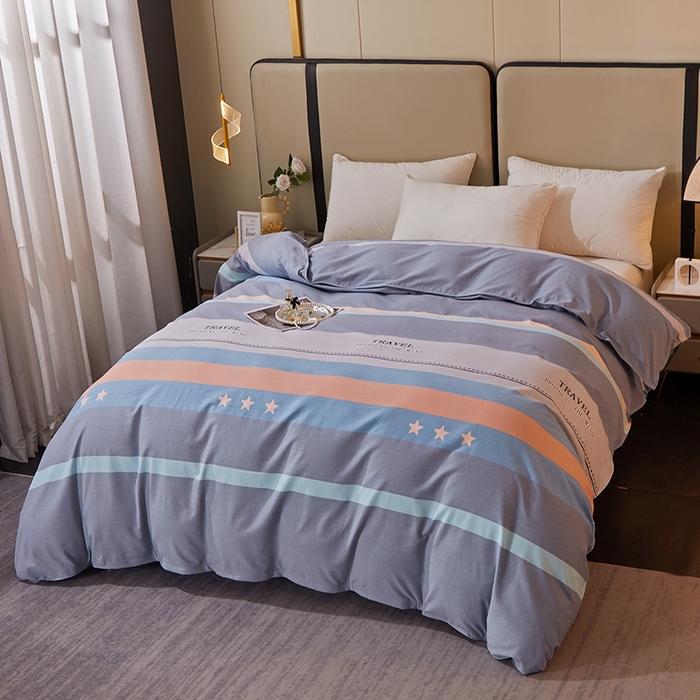 91家纺网 家纺一手货源 找家纺 馨雅家纺 2025新款全棉纯棉磨毛系列四件套 旅行者-灰