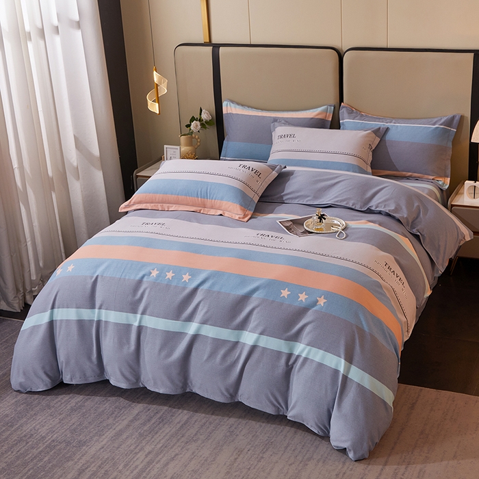 91家纺网 家纺一手货源 找家纺 馨雅家纺 2025新款全棉纯棉磨毛系列四件套 旅行者-灰