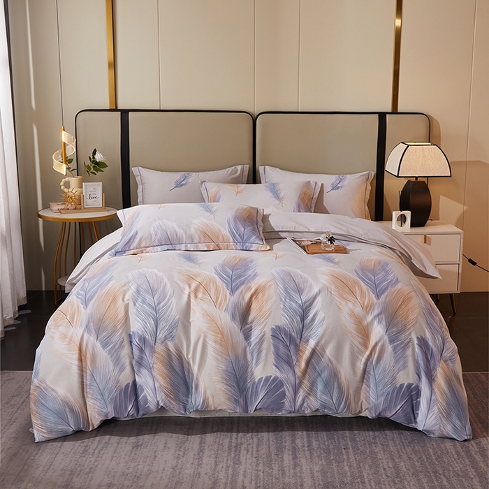 馨雅家纺 2025新款全棉纯棉磨毛系列四件套 香染-灰