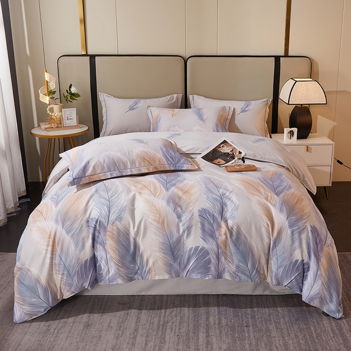 91家纺网 家纺一手货源 找家纺 馨雅家纺 2025新款全棉纯棉磨毛系列四件套 香染-灰