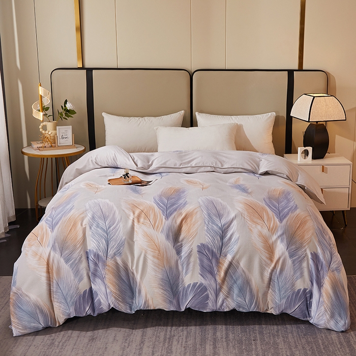 91家纺网 家纺一手货源 找家纺 馨雅家纺 2025新款全棉纯棉磨毛系列四件套 香染-灰