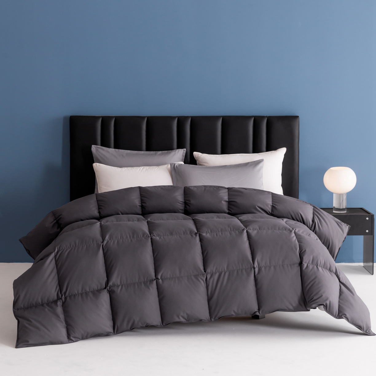 91家纺网 家纺一手货源 找家纺 圣梦莱羽绒家纺 2025款新品跨境出海外贸专供羽绒被（订单）可定制填充重量（gsm） 深灰色