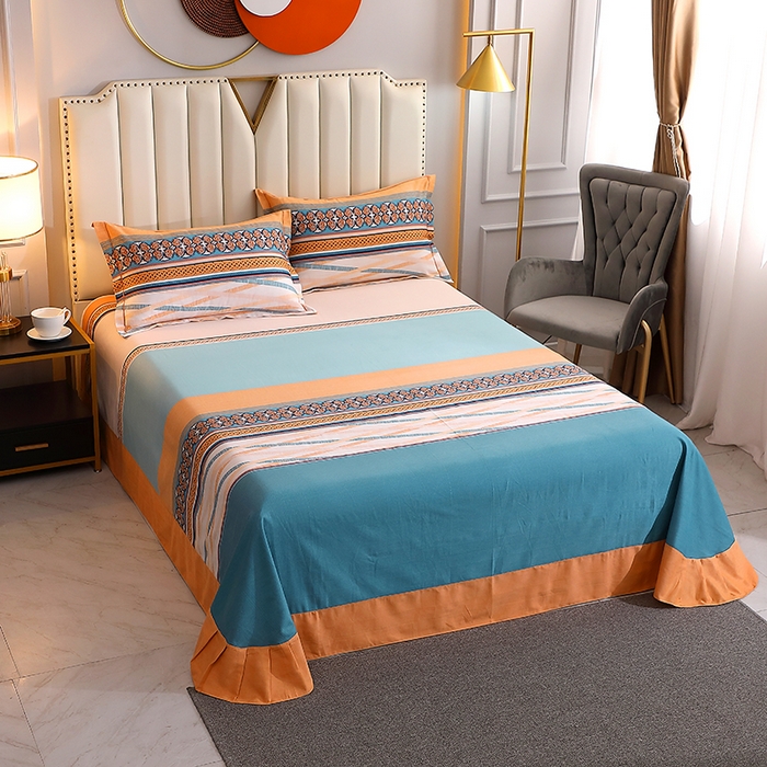 91家纺网 家纺一手货源 找家纺 馨雅家纺 2025新款全棉纯棉磨毛系列四件套 奥斯汀-桔