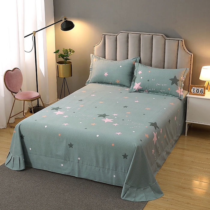 91家纺网 家纺一手货源 找家纺 馨雅家纺 2025新款全棉纯棉磨毛系列四件套 星恋-绿