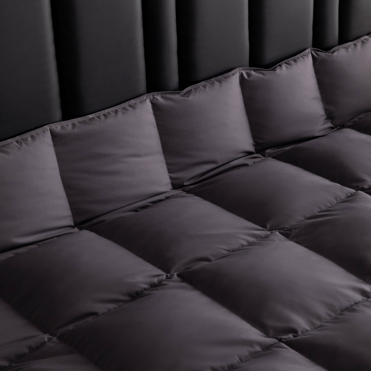 91家纺网 家纺一手货源 找家纺 圣梦莱羽绒家纺 2025款新品跨境出海外贸专供羽绒被（订单）可定制填充重量（gsm） 深灰色