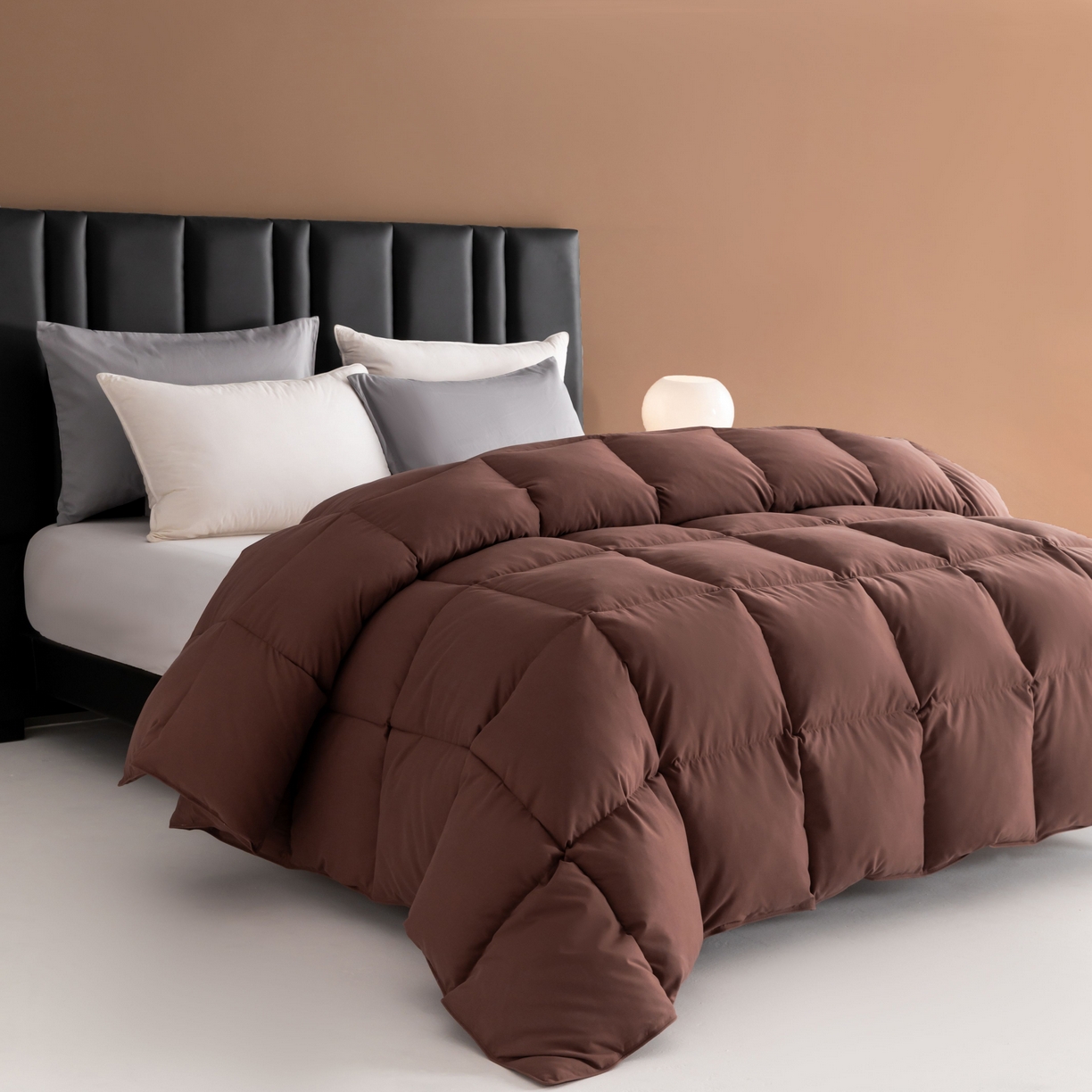 91家纺网 家纺一手货源 找家纺 圣梦莱羽绒家纺 2025款新品跨境出海外贸专供羽绒被（订单）可定制填充重量（gsm） 咖啡色