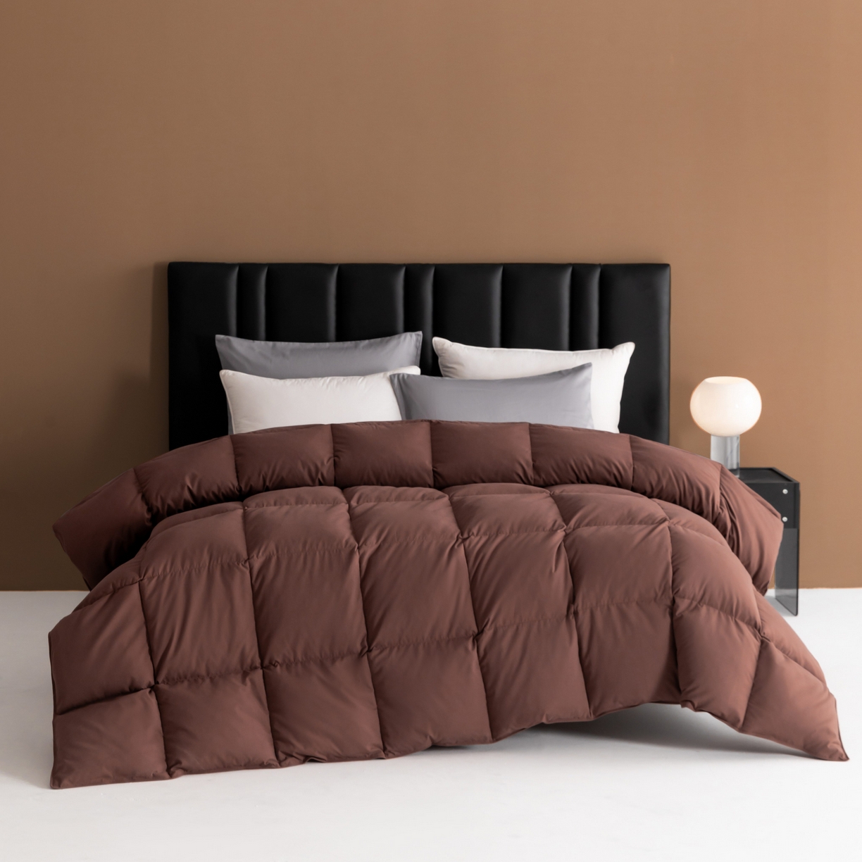 91家纺网 家纺一手货源 找家纺 圣梦莱羽绒家纺 2025款新品跨境出海外贸专供羽绒被（订单）可定制填充重量（gsm） 咖啡色