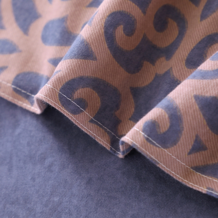 91家纺网 家纺一手货源 找家纺 馨雅家纺 2025新款全棉纯棉磨毛系列四件套 芳菲时光-蓝