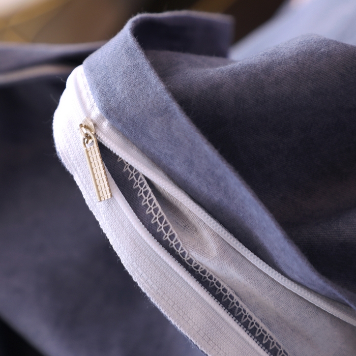 91家纺网 家纺一手货源 找家纺 馨雅家纺 2025新款全棉纯棉磨毛系列四件套 芳菲时光-蓝