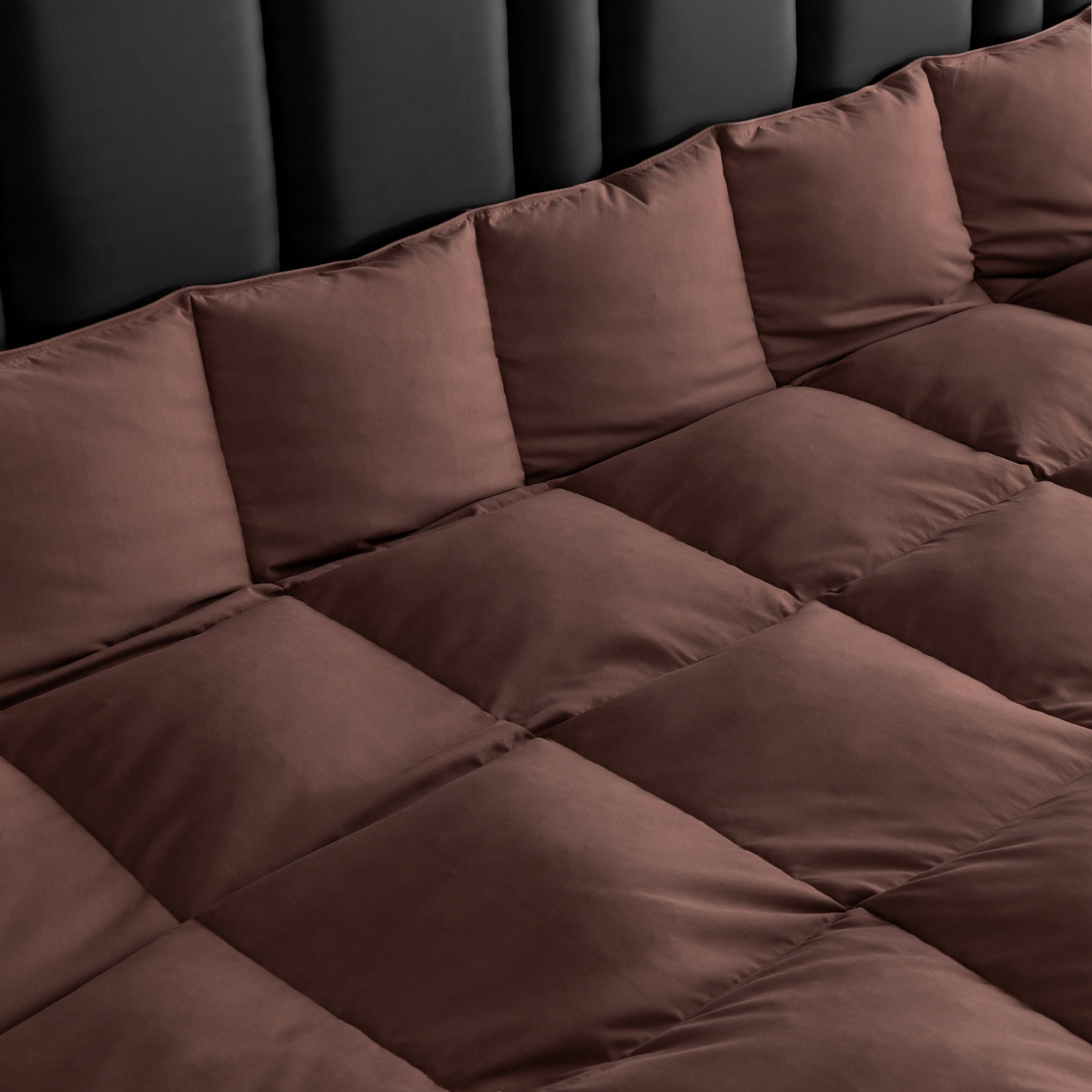 91家纺网 家纺一手货源 找家纺 圣梦莱羽绒家纺 2025款新品跨境出海外贸专供羽绒被（订单）可定制填充重量（gsm） 咖啡色