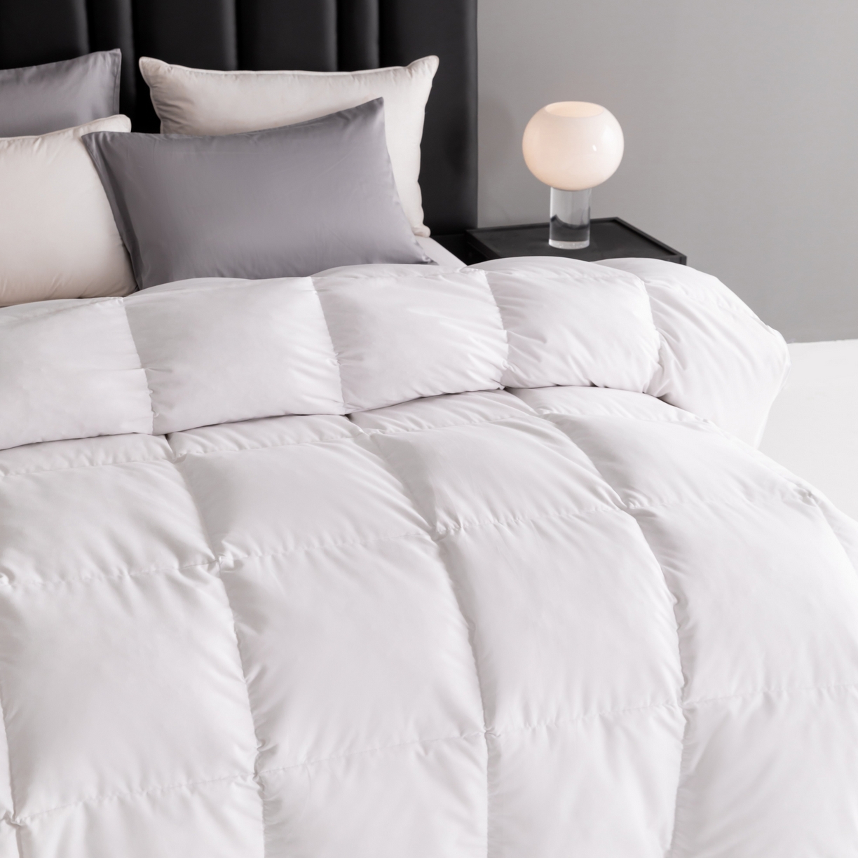 91家纺网 家纺一手货源 找家纺 圣梦莱羽绒家纺 2025款新品跨境出海外贸专供羽绒被（订单）可定制填充重量（gsm） 白色