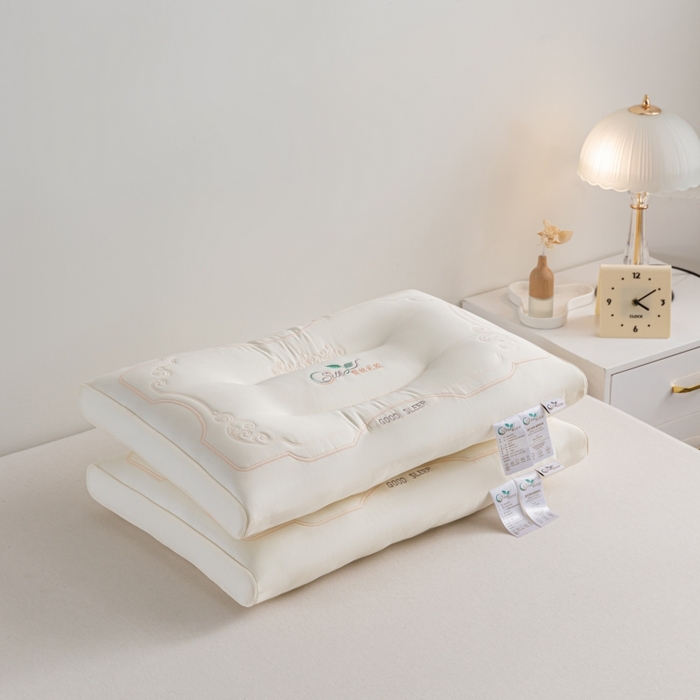 91家纺网 家纺一手货源 找家纺 鼎晟纺 2025新款蚕丝款乳胶成人枕头学生枕芯枕头枕芯 蚕丝款乳胶枕-米白色