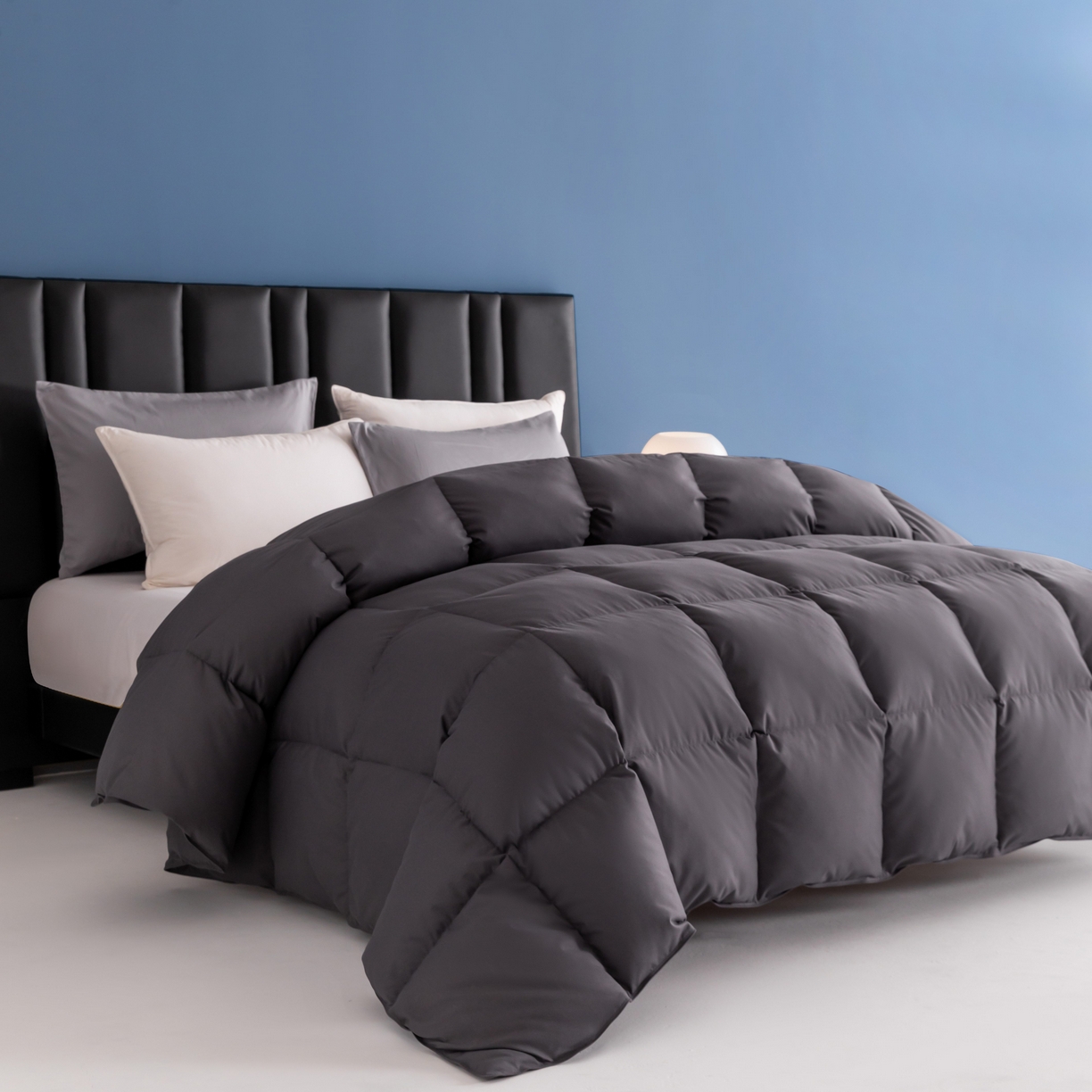 91家纺网 家纺一手货源 找家纺 圣梦莱羽绒家纺 2025款新品跨境出海外贸专供羽绒被（订单）可定制填充重量（gsm） 深灰色