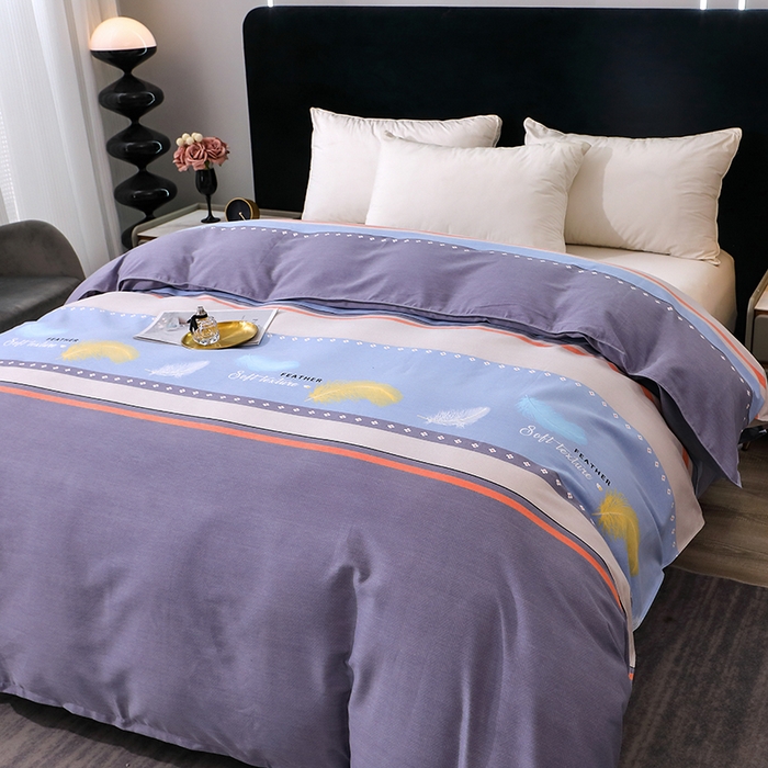 91家纺网 家纺一手货源 找家纺 馨雅家纺 2025新款全棉纯棉磨毛系列被套单品被套单件单被套 弗郎-蓝