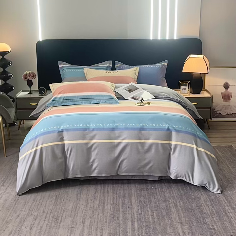 91家纺网 家纺一手货源 找家纺 馨雅家纺 2025新款全棉纯棉磨毛系列被套单品被套单件单被套 伽罗-蓝