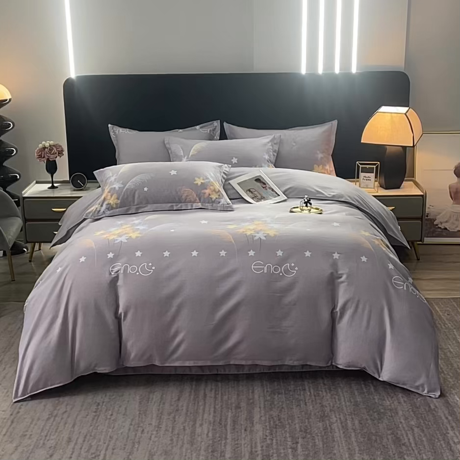 91家纺网 家纺一手货源 找家纺 馨雅家纺 2025新款全棉纯棉磨毛系列被套单品被套单件单被套 芦花-灰