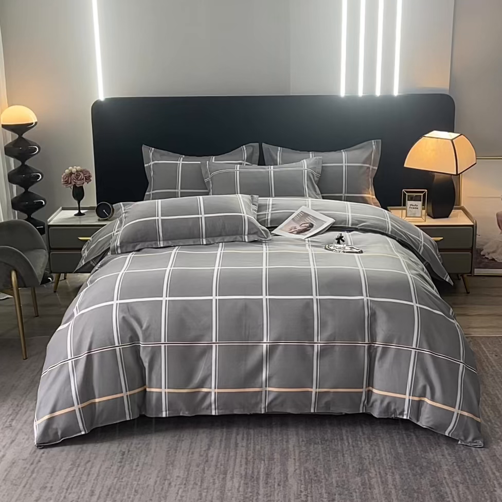 91家纺网 家纺一手货源 找家纺 馨雅家纺 2025新款全棉纯棉磨毛系列被套单品被套单件单被套 摩卡-灰