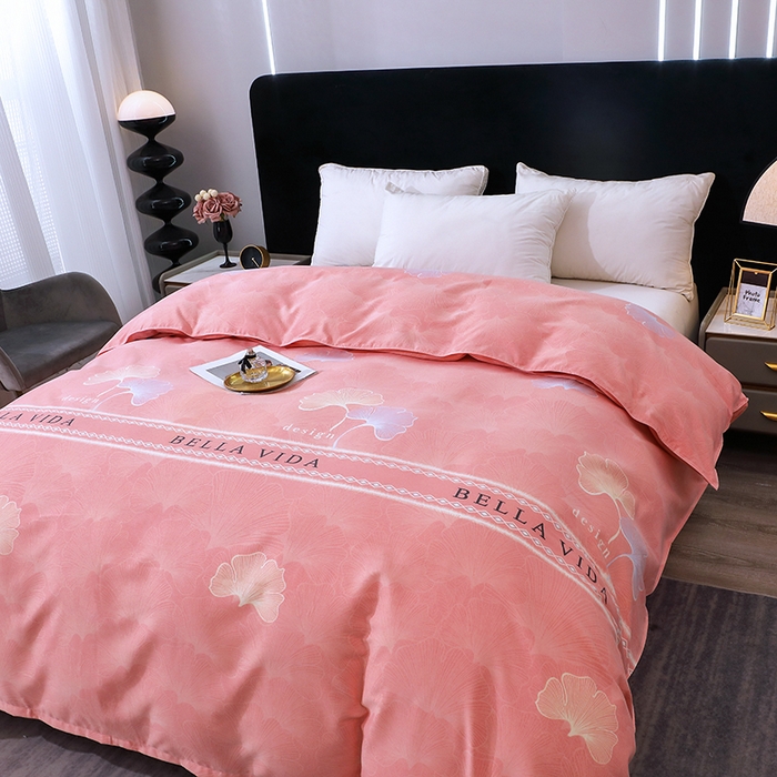 91家纺网 家纺一手货源 找家纺 馨雅家纺 2025新款全棉纯棉磨毛系列被套单品被套单件单被套 杉杉恋曲-粉