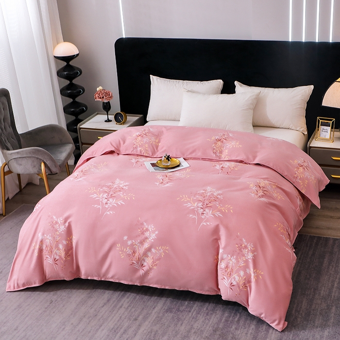 91家纺网 家纺一手货源 找家纺 馨雅家纺 2025新款全棉纯棉磨毛系列被套单品被套单件单被套 抒情花季-粉