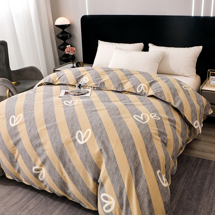 91家纺网 家纺一手货源 找家纺 馨雅家纺 2025新款全棉纯棉磨毛系列被套单品被套单件单被套 一心一意-灰