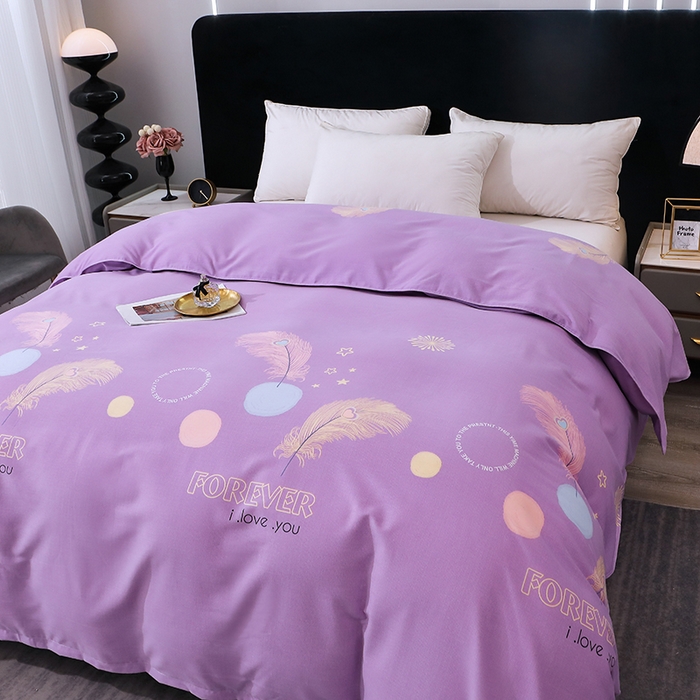 91家纺网 家纺一手货源 找家纺 馨雅家纺 2025新款全棉纯棉磨毛系列被套单品被套单件单被套 羽织梦-紫