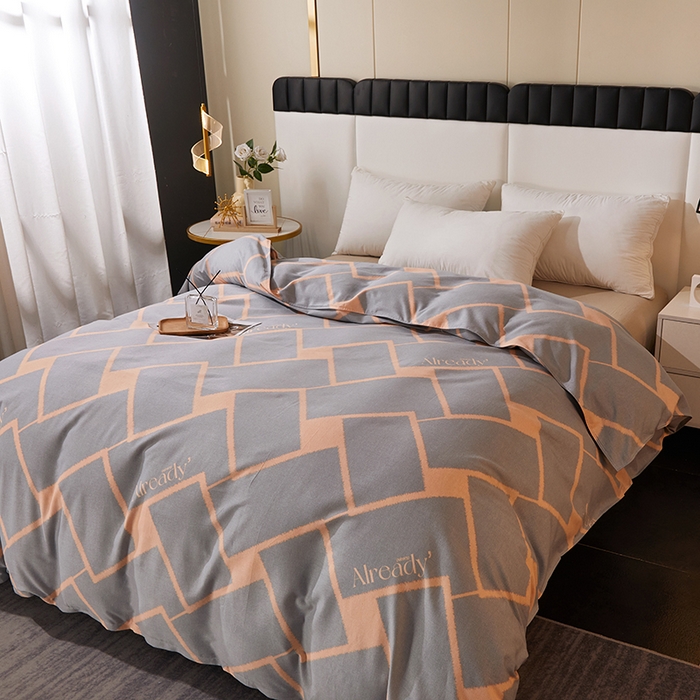 91家纺网 家纺一手货源 找家纺 馨雅家纺 2025新款全棉纯棉磨毛系列被套单品被套单件单被套 艾琳格-咖