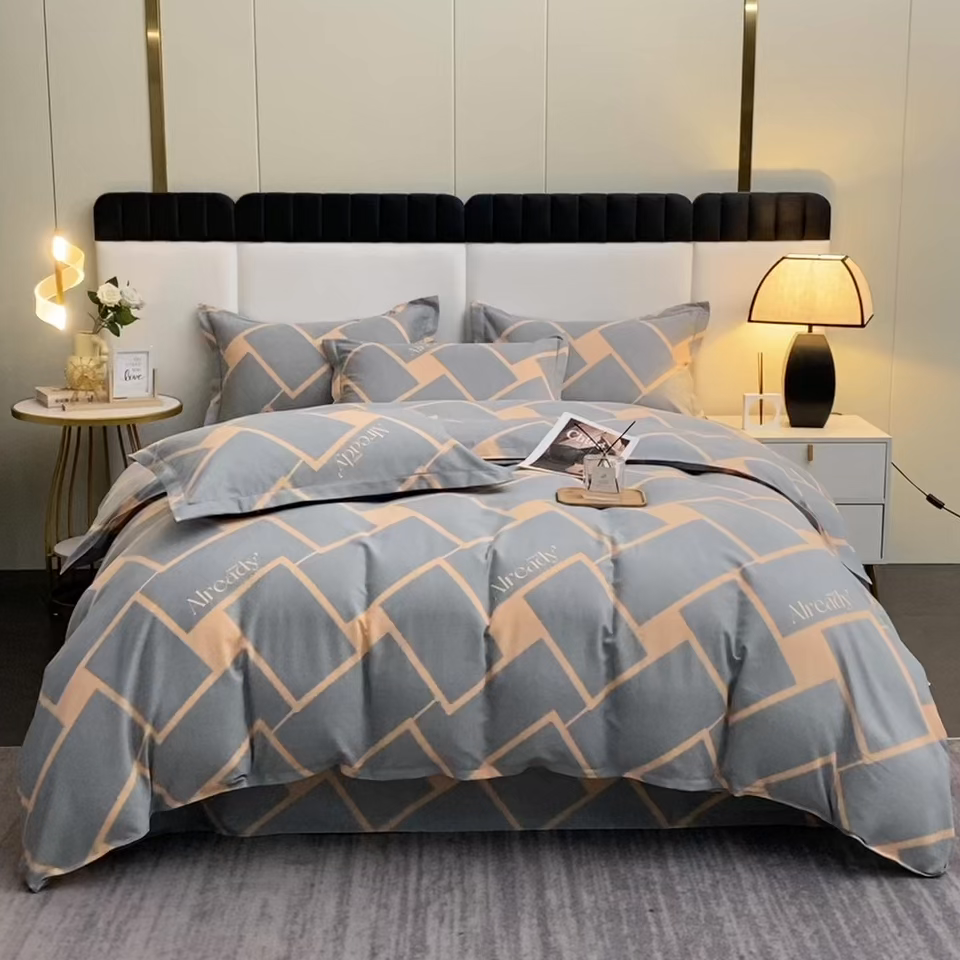 91家纺网 家纺一手货源 找家纺 馨雅家纺 2025新款全棉纯棉磨毛系列被套单品被套单件单被套 艾琳格-咖