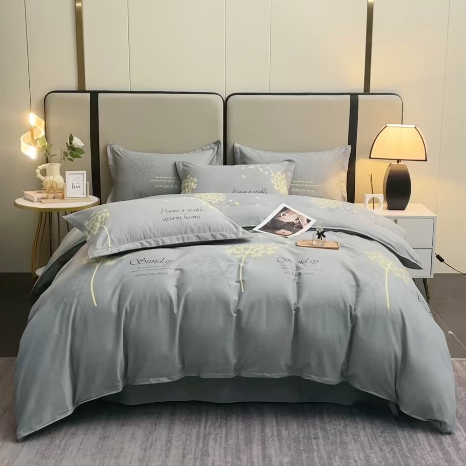 91家纺网 家纺一手货源 找家纺 馨雅家纺 2025新款全棉纯棉磨毛系列被套单品被套单件单被套 爱丽丝-灰