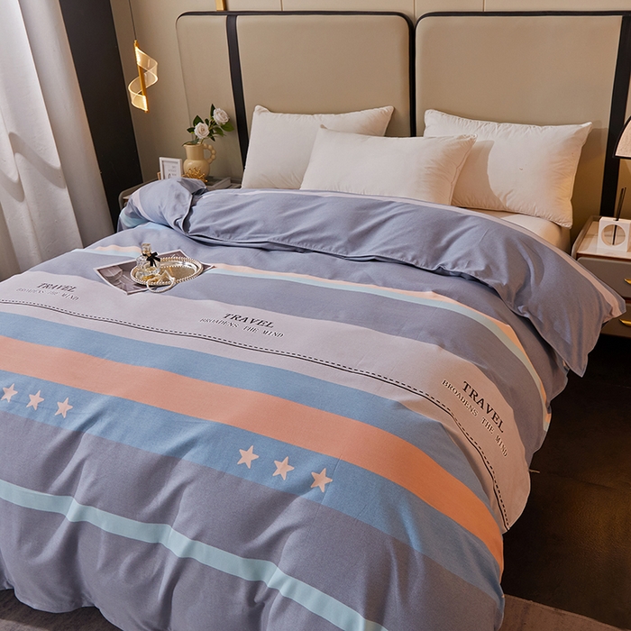 91家纺网 家纺一手货源 找家纺 馨雅家纺 2025新款全棉纯棉磨毛系列被套单品被套单件单被套 旅行者-灰