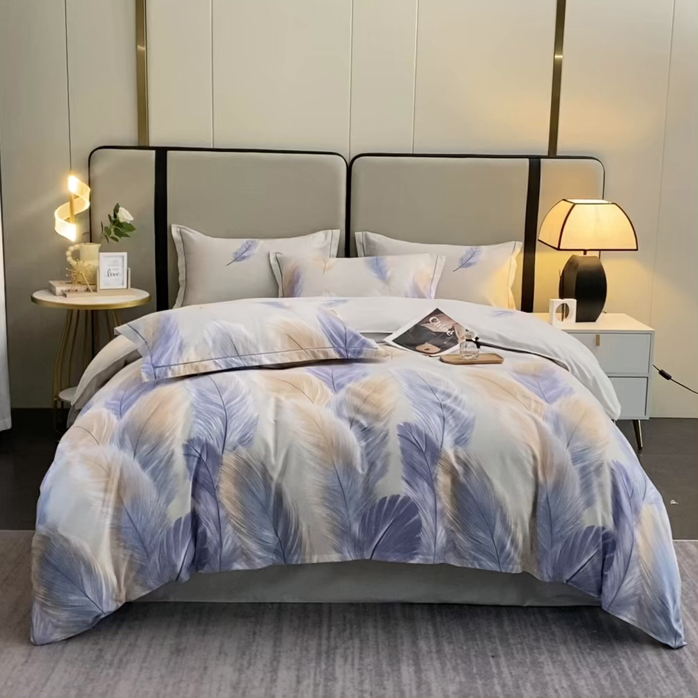 91家纺网 家纺一手货源 找家纺 馨雅家纺 2025新款全棉纯棉磨毛系列被套单品被套单件单被套 香染-灰