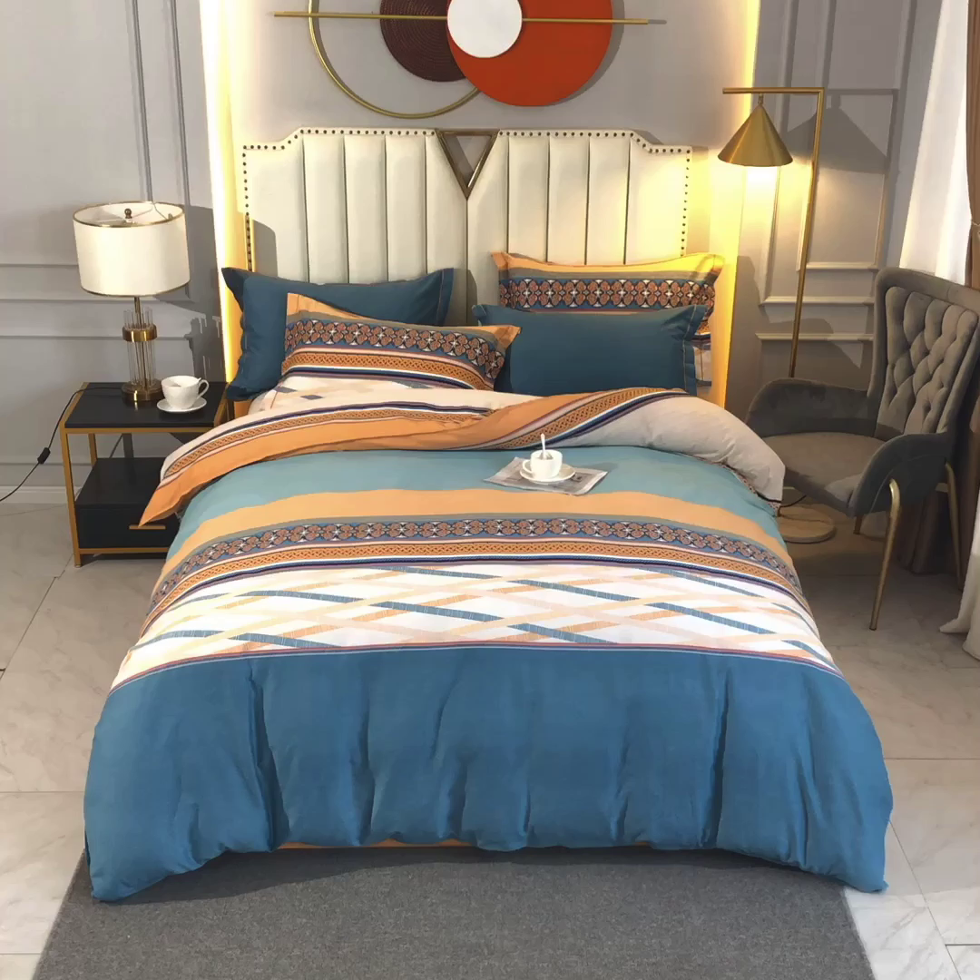 91家纺网 家纺一手货源 找家纺 馨雅家纺 2025新款全棉纯棉磨毛系列被套单品被套单件单被套 奥斯汀-桔