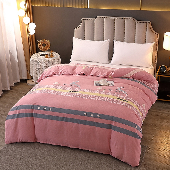 91家纺网 家纺一手货源 找家纺 馨雅家纺 2025新款全棉纯棉磨毛系列被套单品被套单件单被套 伊拉小镇-粉