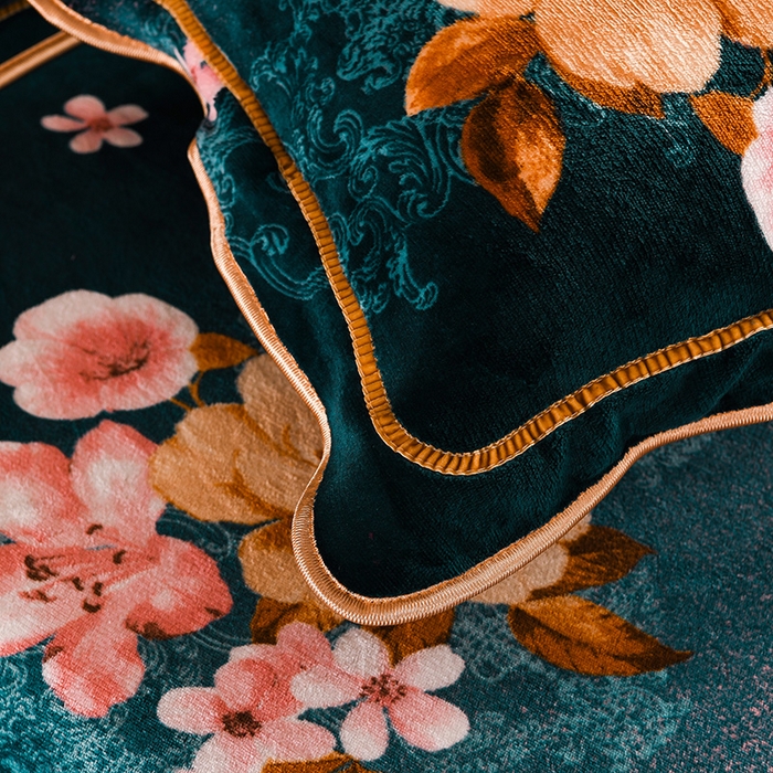 91家纺网 家纺一手货源 找家纺 首选家纺 2025新款加厚保暖牛奶绒金貂绒法莱绒床裙款四件套 花好月圆